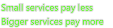 Small services pay less
Bigger services pay more 